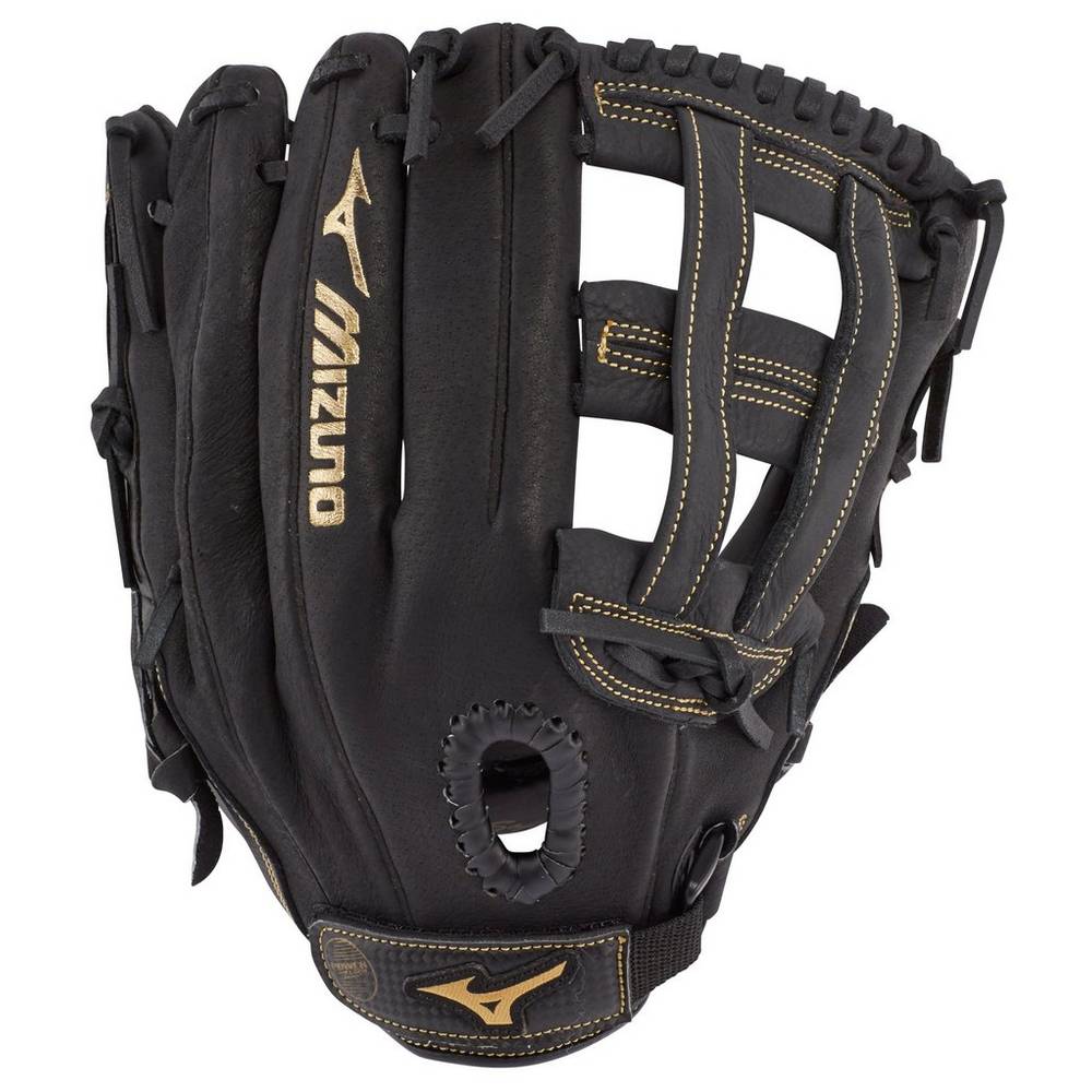 Luva Mizuno Premier Series Slowpitch 12" - Homem - Pretas/Douradas - YZGOC1759